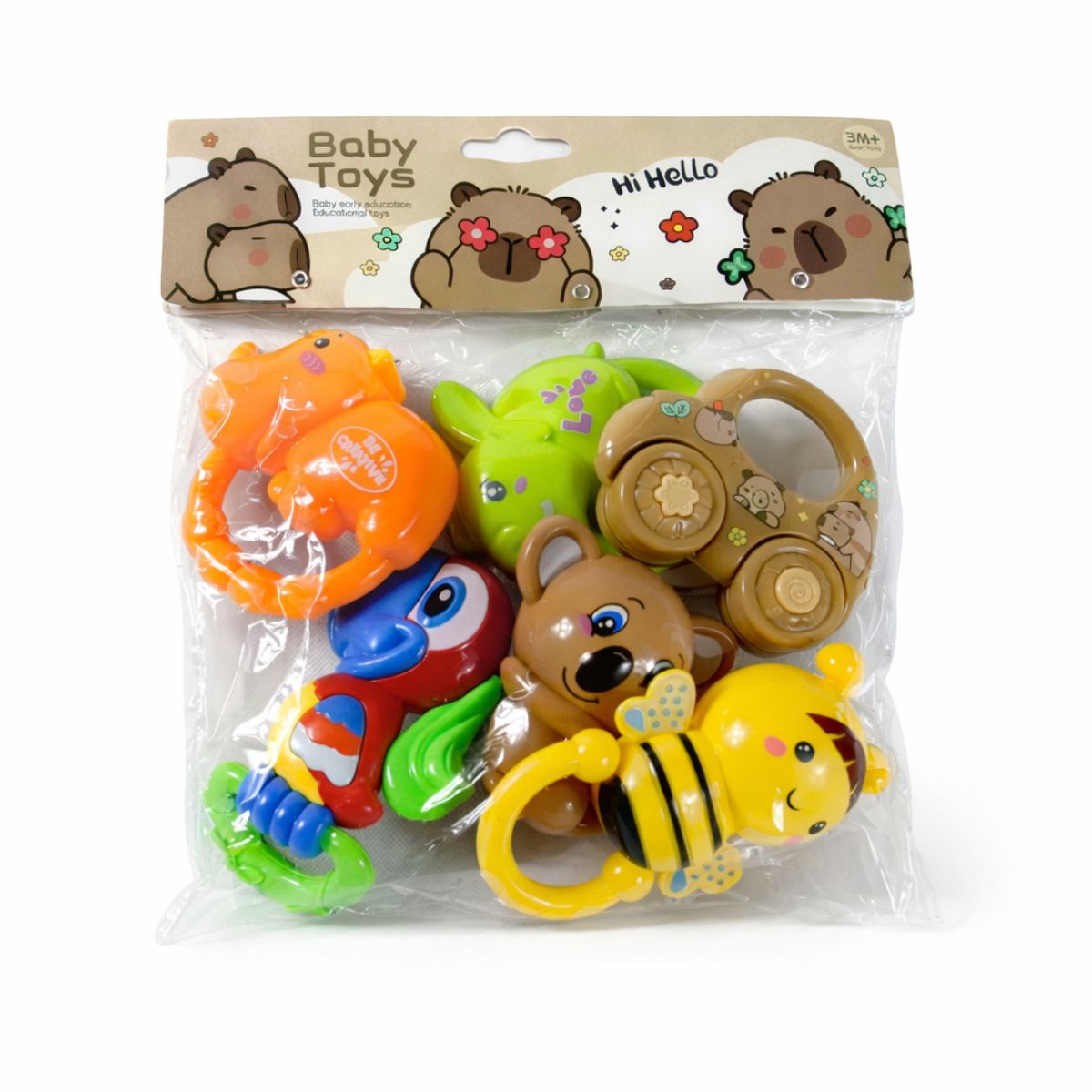 Baby rattles pack with colourful animal-shaped rattle toys for kids in Sri Lanka