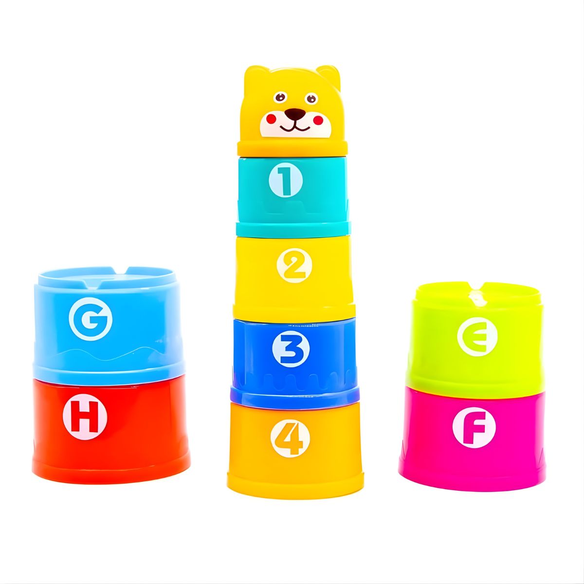 Hexagon stacking cups toy for early learning