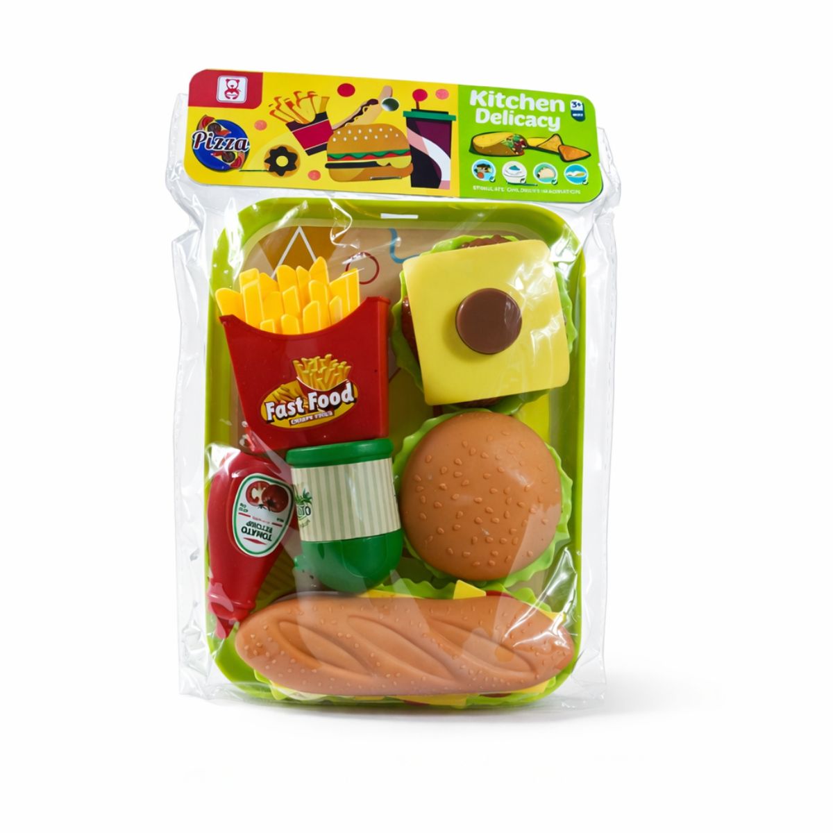 Kids Kitchen Food Toys Set | French Fries & Hamburgers Pretend Play - Image 3