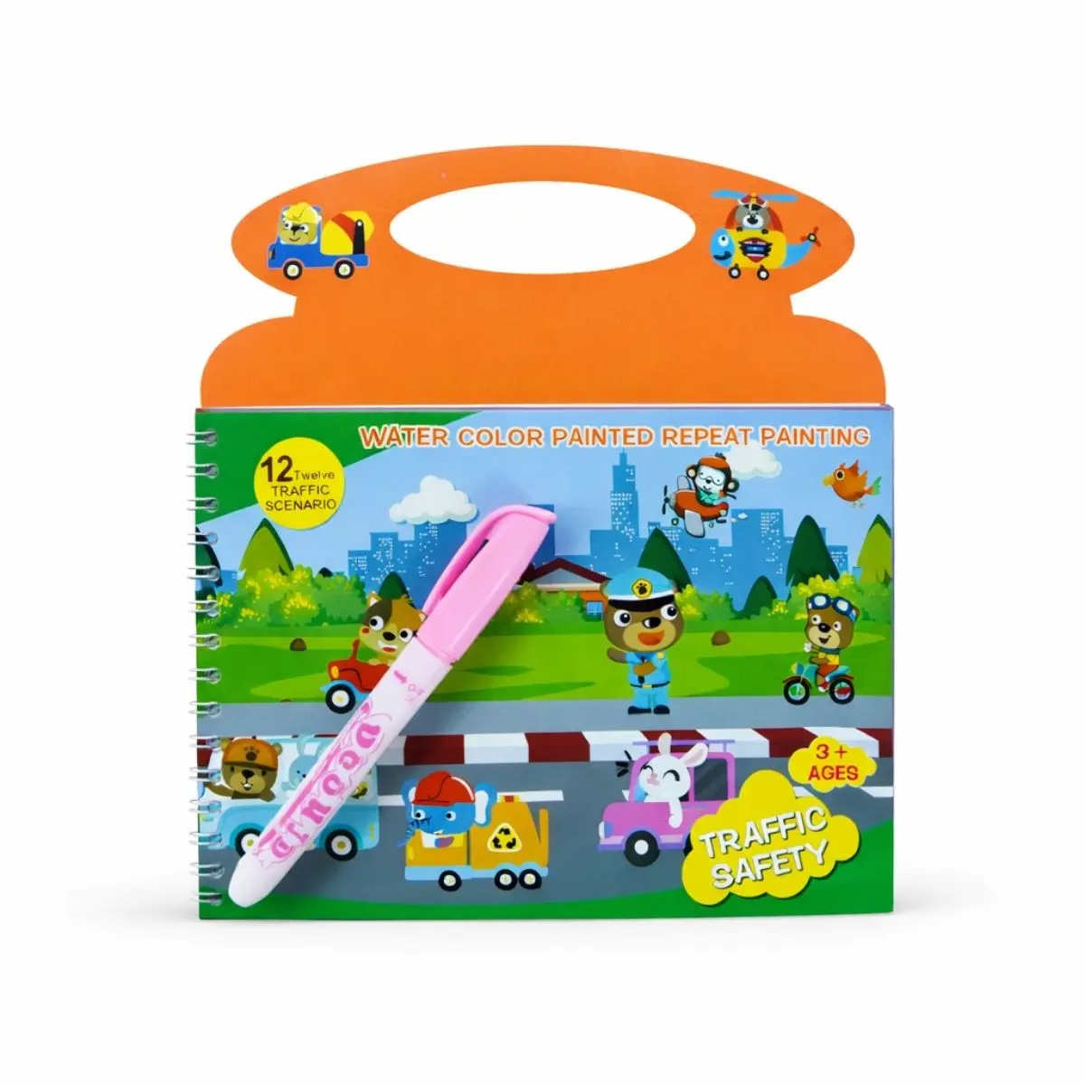 Magic Water Coloring Book – Reusable Mess-Free Learning Book for Kids (3+)