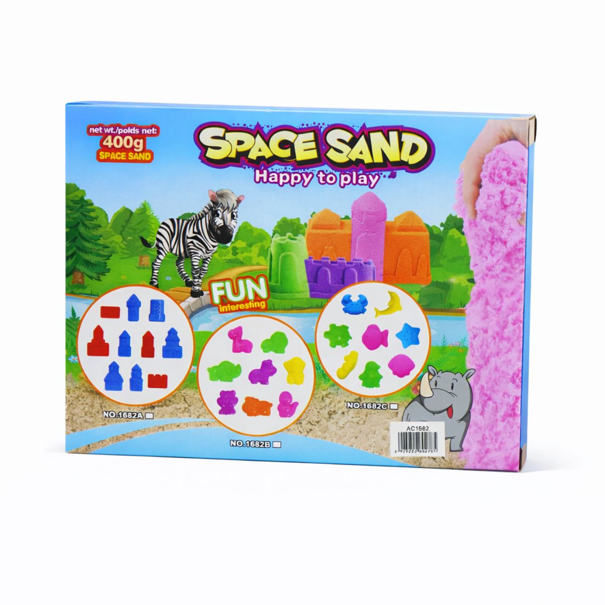 Space sand play set with mouldable sand and animal moulds for kids in Sri Lanka