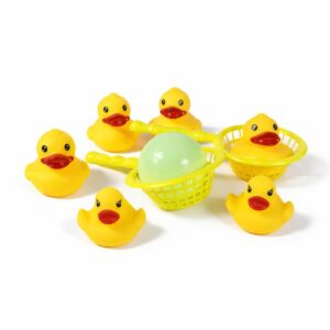 Floating bath ducks toy with collecting net for kids water play in Sri Lanka