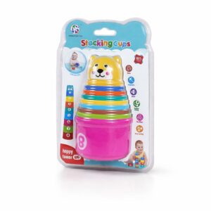 Hexagon stacking cups toy with numbers and ABC letters for kids in Sri Lanka