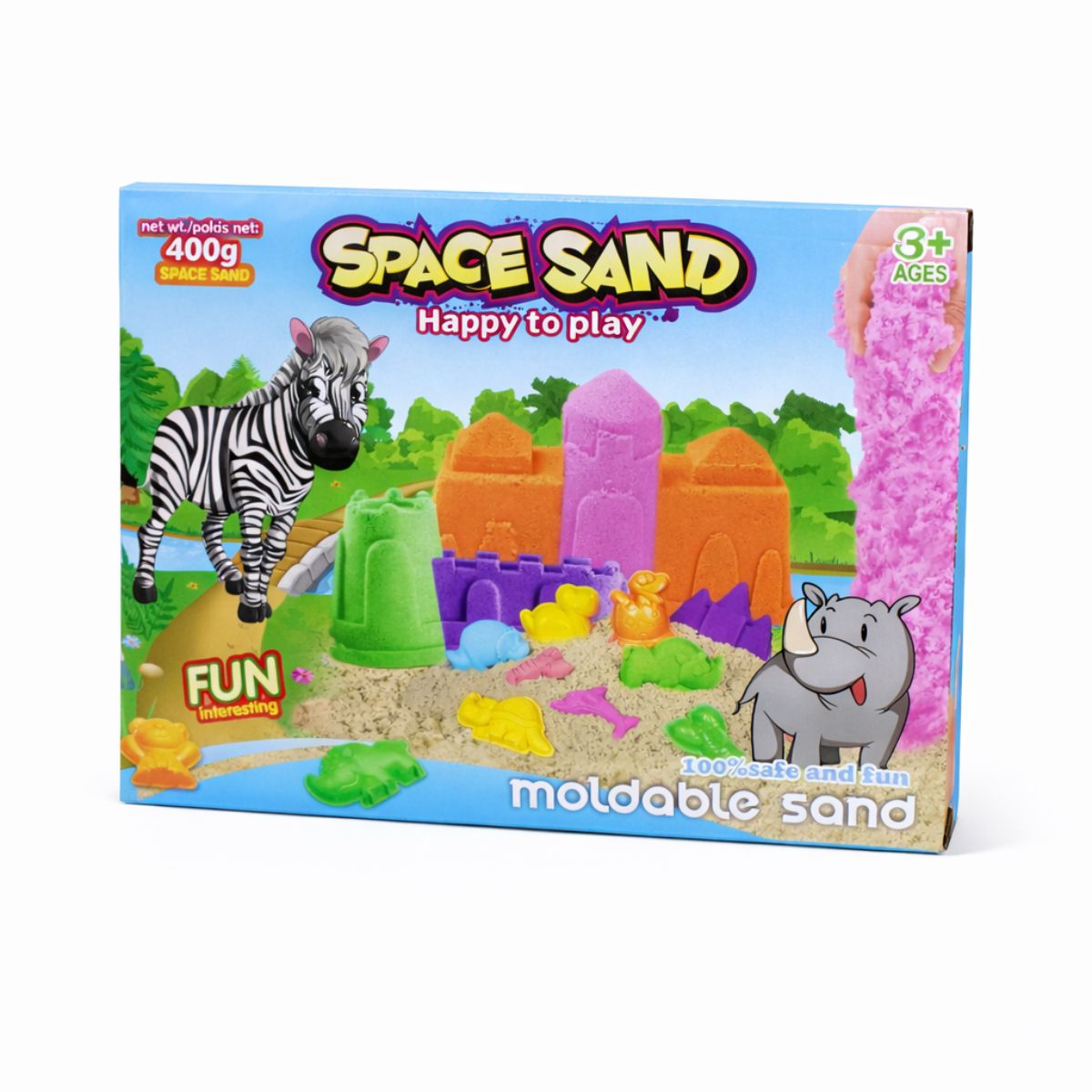 Space sand play set with mouldable sand and animal moulds for kids in Sri Lanka