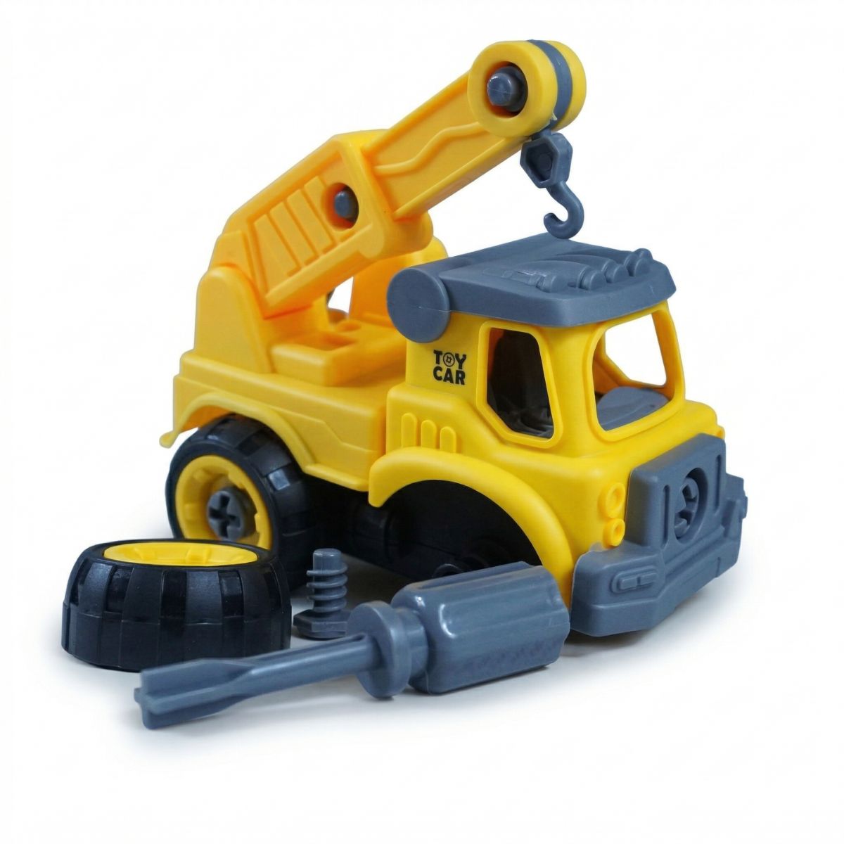 DIY Take-Apart Construction Crane Truck Toy with Screwdriver - Image 3