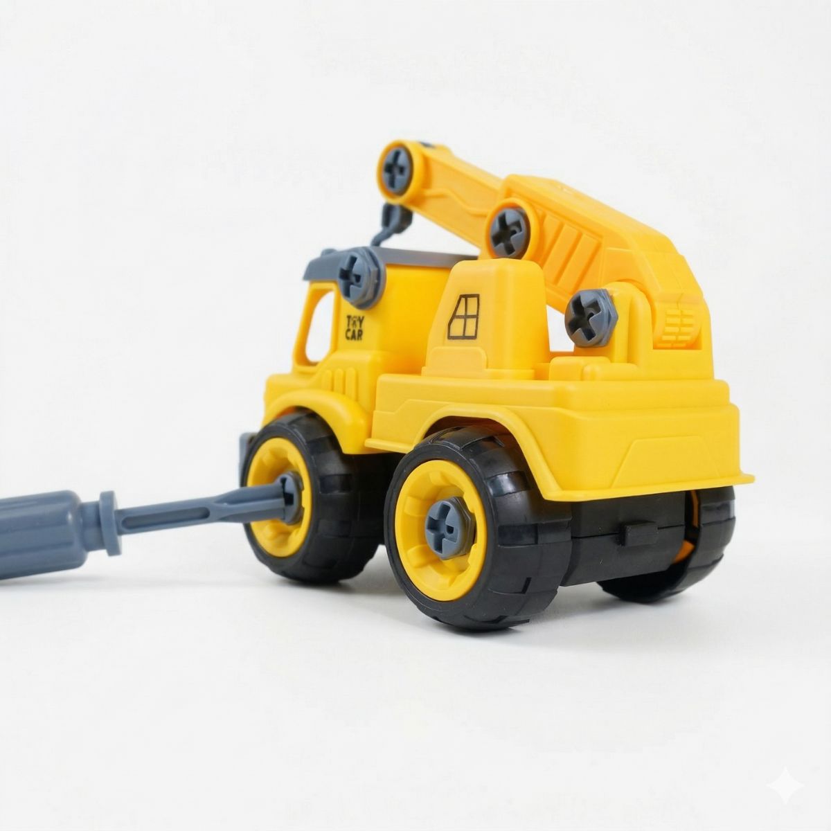 DIY Take-Apart Construction Crane Truck Toy with Screwdriver - Image 4